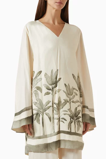 Leonella V-Neck Tunic Mini Dress