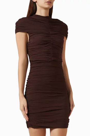 Loana Draped Mini Dress in Chiffon