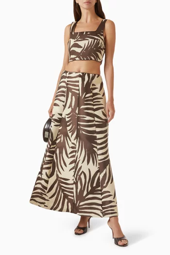 Mereya Floral Jacquard Cropped Top