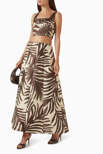 Meline Floral Jacquard Midi Skirt