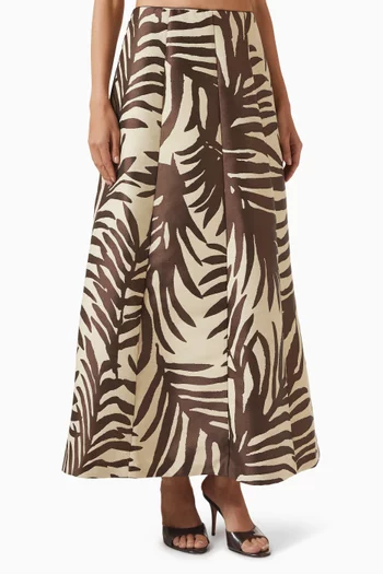 Meline Floral Jacquard Midi Skirt