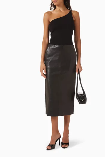 Lo One-shoulder Top in Wool-silk