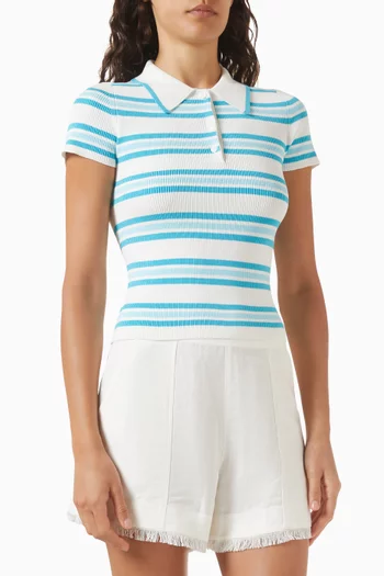 Luka Striped Polo T-shirt in Knit