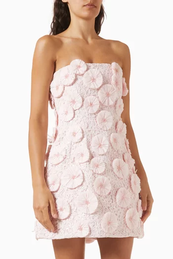 Holland Floral Raffia Bustier Mini Dress