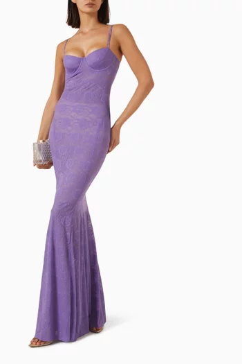 Underwire Fishtail Gown in Stretch Lace