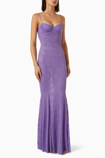 Underwire Fishtail Gown in Stretch Lace