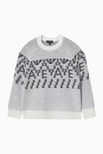 Geometric Sweater in Virgin Wool-blend