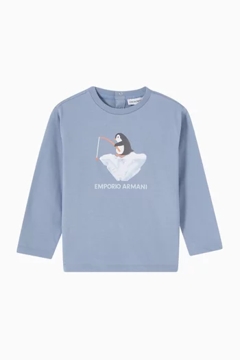 Printed Penguin T-shirt in Cotton