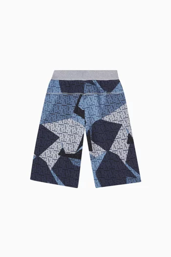 Fantasy Print Drawstring Shorts