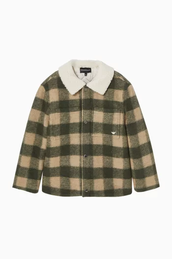 Two-tone Jacket in Wool-effect