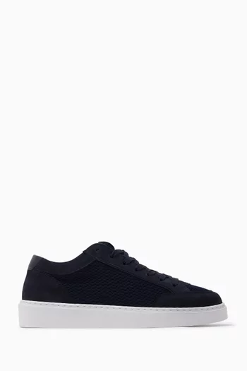 Luxor Woven Sneakers in Raffia & Suede