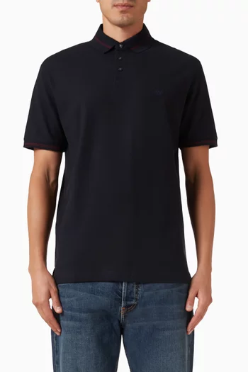 Embroidered Logo Polo Shirt in Piqué
