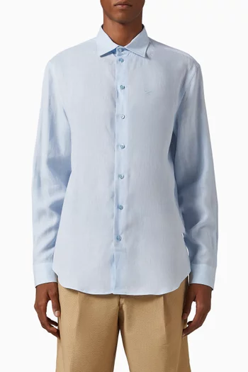 Logo Chambray Shirt in Linen