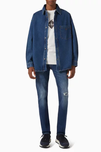 Distressed Jeans in Denim