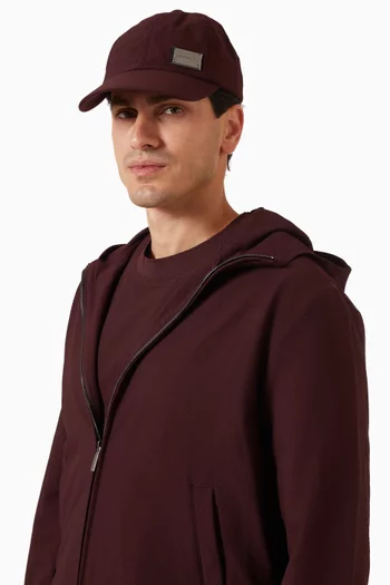 Logo-plaque Baseball Cap in Seersucker