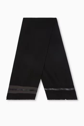 Logo Scarf in Wool & Silk