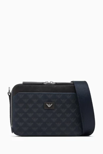 Crossbody Camera Bag in Textured Leather