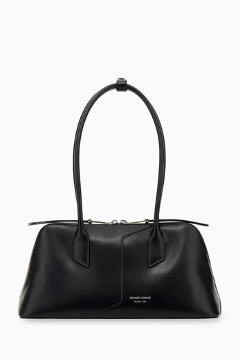 Logo Shoulder Bag in Leather