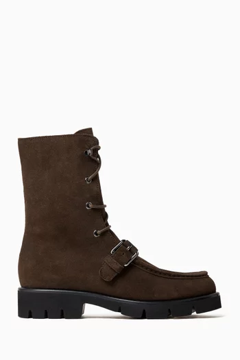 Lace-up Boots in Suede