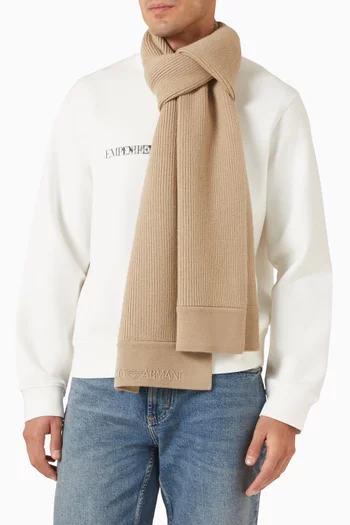 Logo Scarf in Virgin Wool