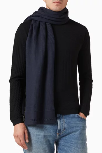 Logo Scarf in Virgin Wool