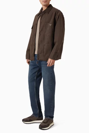 Caban Coat in Cotton