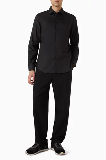 Logo Jacquard Shirt in Cotton