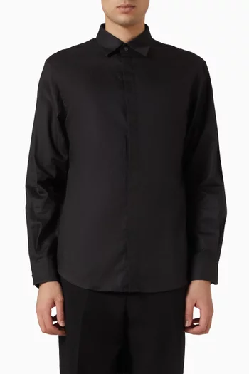 Logo Jacquard Shirt in Cotton