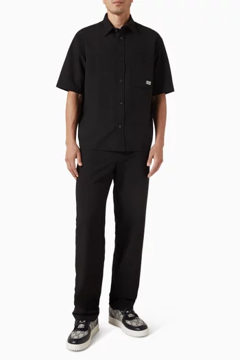 Short-sleeved Shirt in Seersucker Fabric