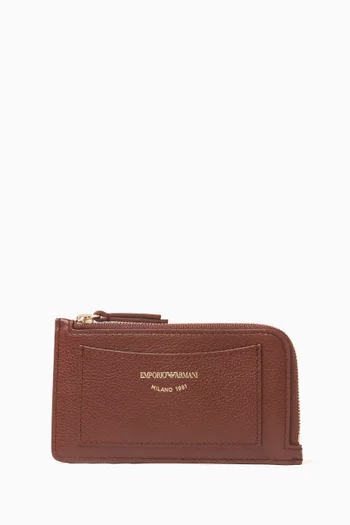 Curved Card Holder in Leather