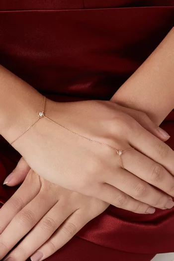 Salasil Diamond Hand Cuff Bracelet in 18kt Rose Gold
