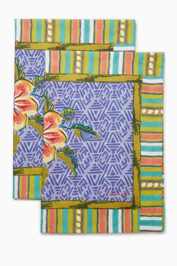 Floral Placemats in Cotton, Set of 2