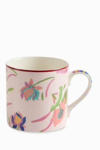 Japanese Floral Print Mug in Porcelain, 400ml