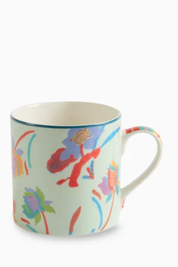 Japanese Floral Mug in Porcelain, 400ml
