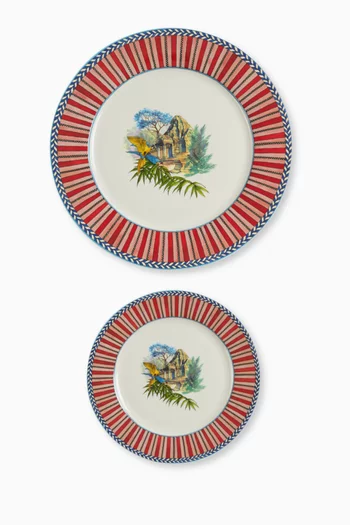 Jungle Parrot Dinner & Dessert Plates in Porcelain, Set of 2