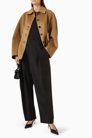 Puck Sculptural Tailored Pants in Wool-blend
