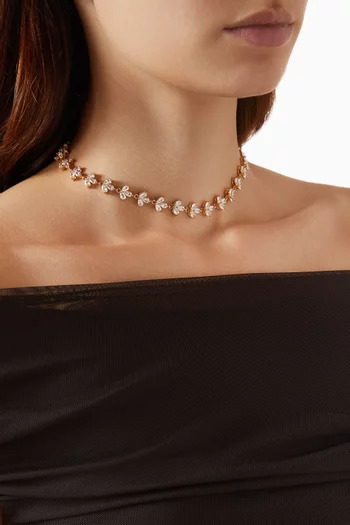 Triple Pear Choker Necklace in 18kt Gold-plated Brass