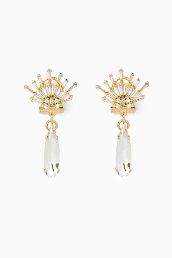 Fireworks Crystal Drop Earrings in 18kt Gold-plated Brass