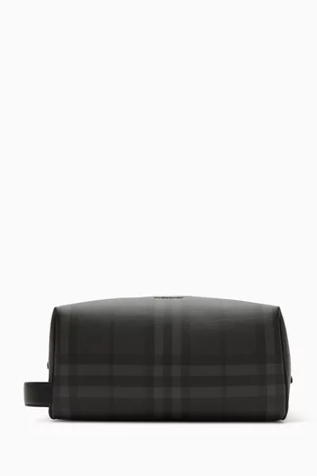 Check Travel Washbag in Canvas