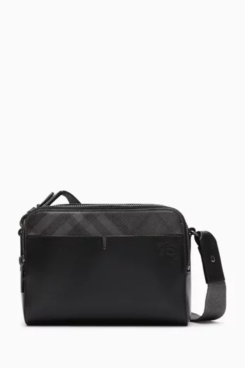 Pop Check Crossbody Bag in Leather