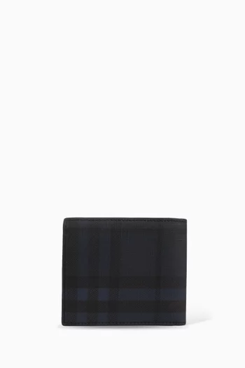 Checked Bi-fold Wallet in Canvas