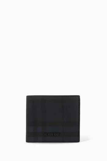 Checked Bi-fold Wallet in Canvas
