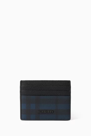 City Check Card Case in Coated Canvas