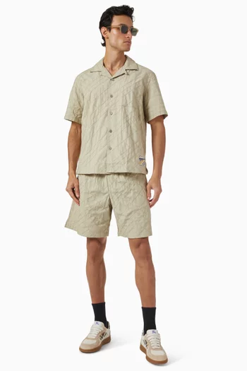Hector Check Embroidered Shorts in Cotton