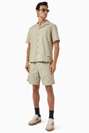 Hugh Check Embroidered Shirt in Cotton
