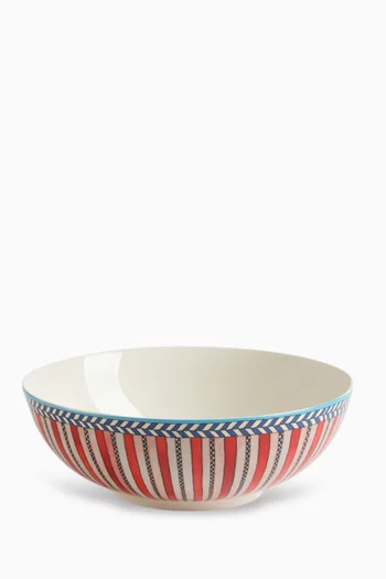 Jungle Parrot Salad Bowl in Porcelain, 23cm