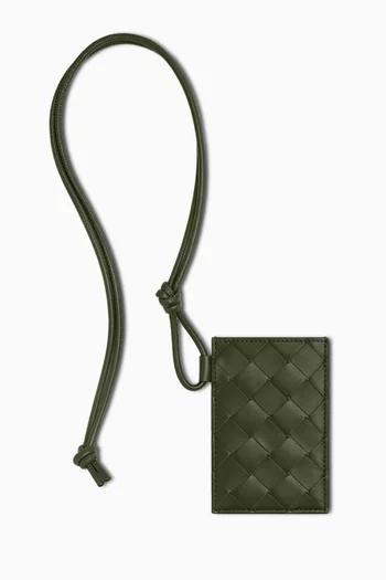 Badge Holder in Intrecciato Calfskin