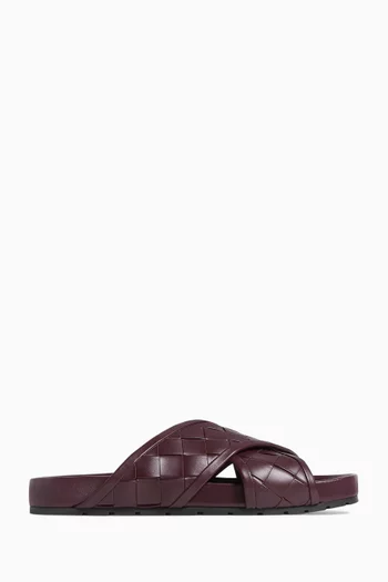 Tarik Mules in Intrecciato Leather