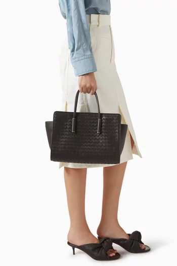Small Barbara Tote Bag in Intrecciato Leather
