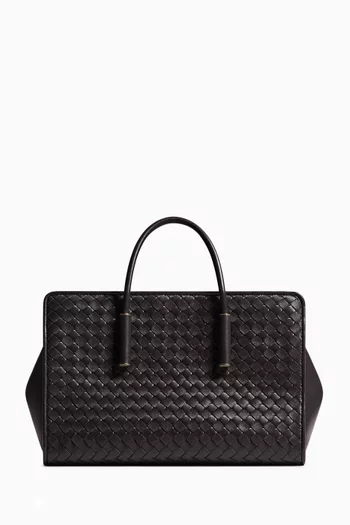 Small Barbara Tote Bag in Intrecciato Leather